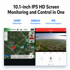 ROBOSN QE3 Drone Robot Remote Controller 10.1 Inch HD Display with Built-in and External Video Data Link Module