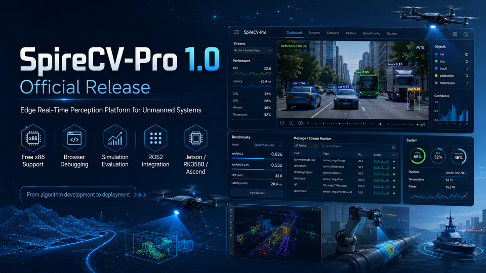 SpireCV-Pro 1.0 Officially Released: Free x86, Browser Debugging, and Simulation Evaluation in One