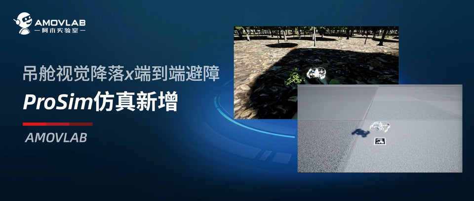 Use ProSim First for Gimbal Vision Landing and End-to-End Obstacle Avoidance