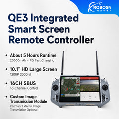 ROBOSN QE3 Drone Robot Remote Controller 10.1 Inch HD Display with Built-in and External Video Data Link Module