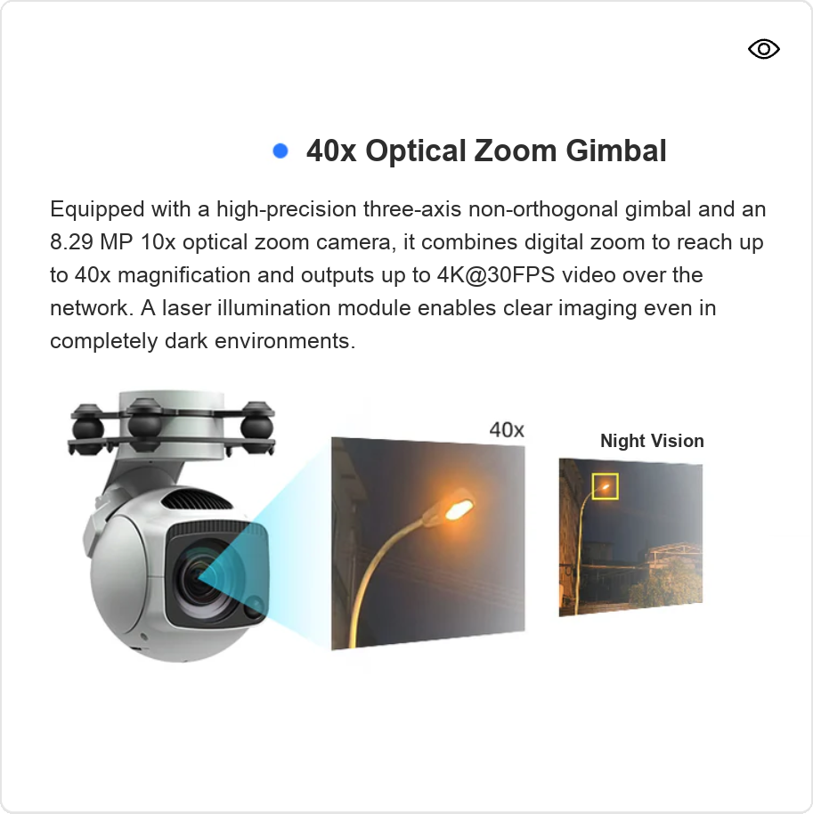 P600 Research UAV 40x optical zoom gimbal English feature image
